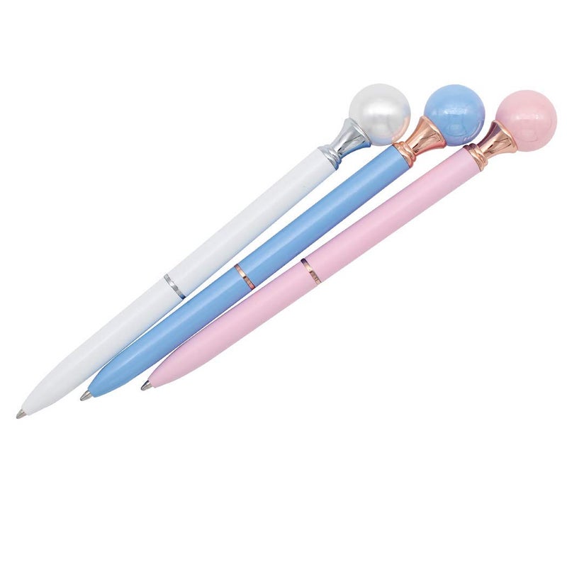Gullor 5PCS Pearl Retractable Ballpoint Pen, Bling Metal Ballpoint Pens, Multicolor A - Image 5
